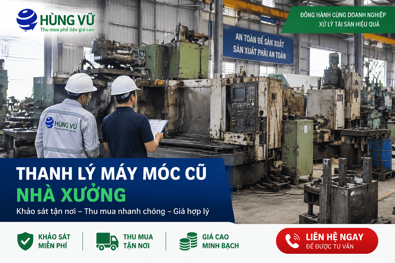 thanh lý máy móc cũ nhà xưởng và khảo sát thiết bị công nghiệp