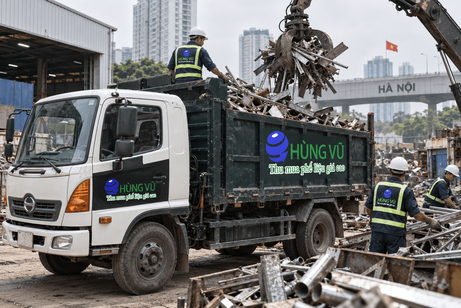 Thu gom phế liệu sắt thép tại công trình ở Hà Nội