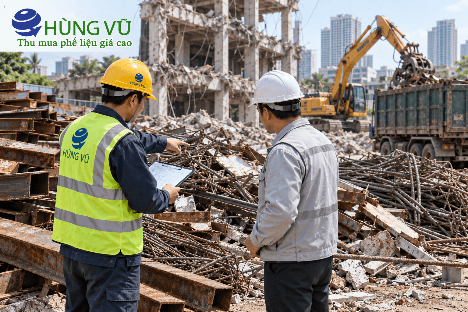 khảo sát phế liệu công trình trước khi thu mua