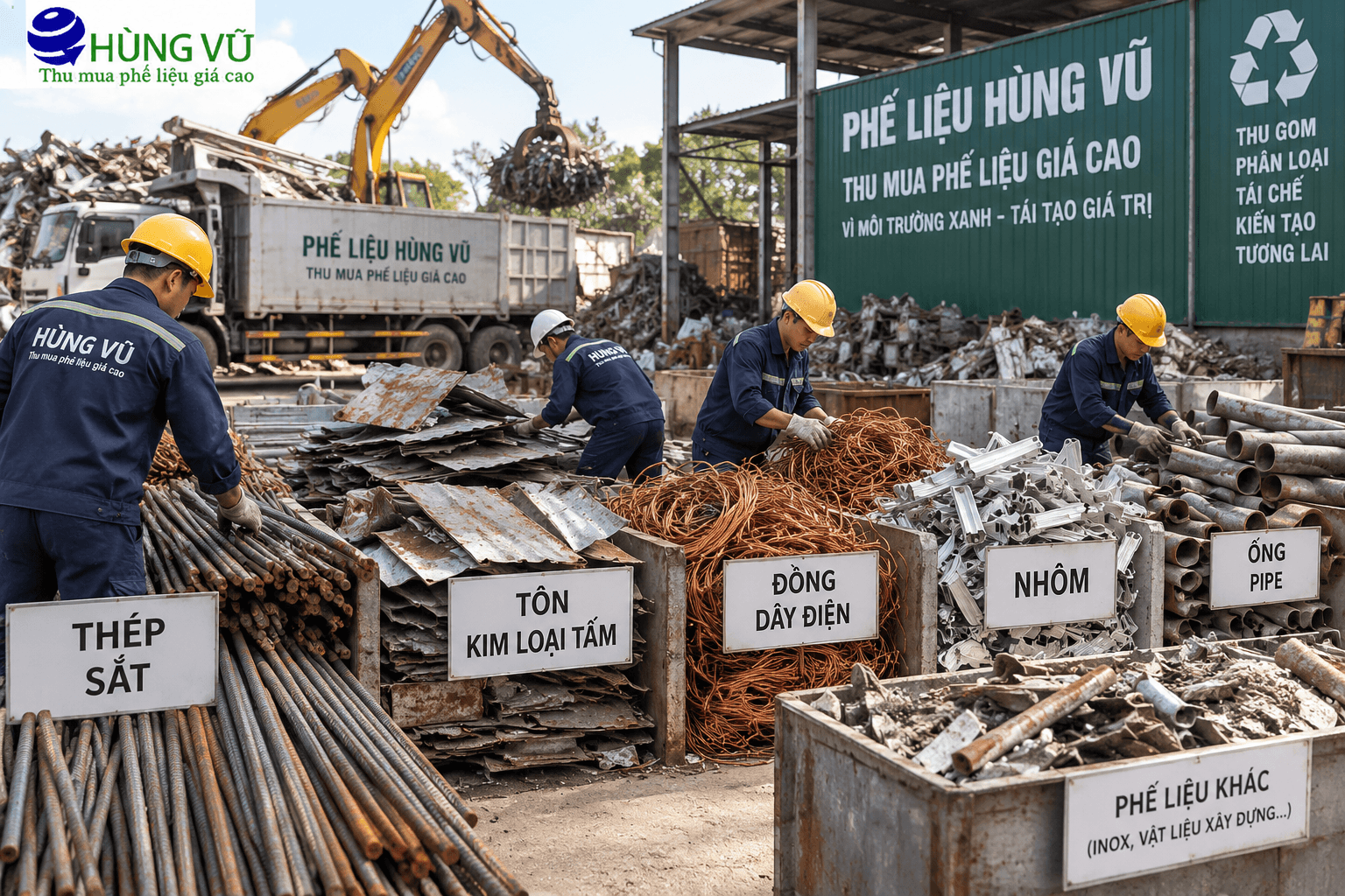 phân loại phế liệu công trình xây dựng trước khi thu mua