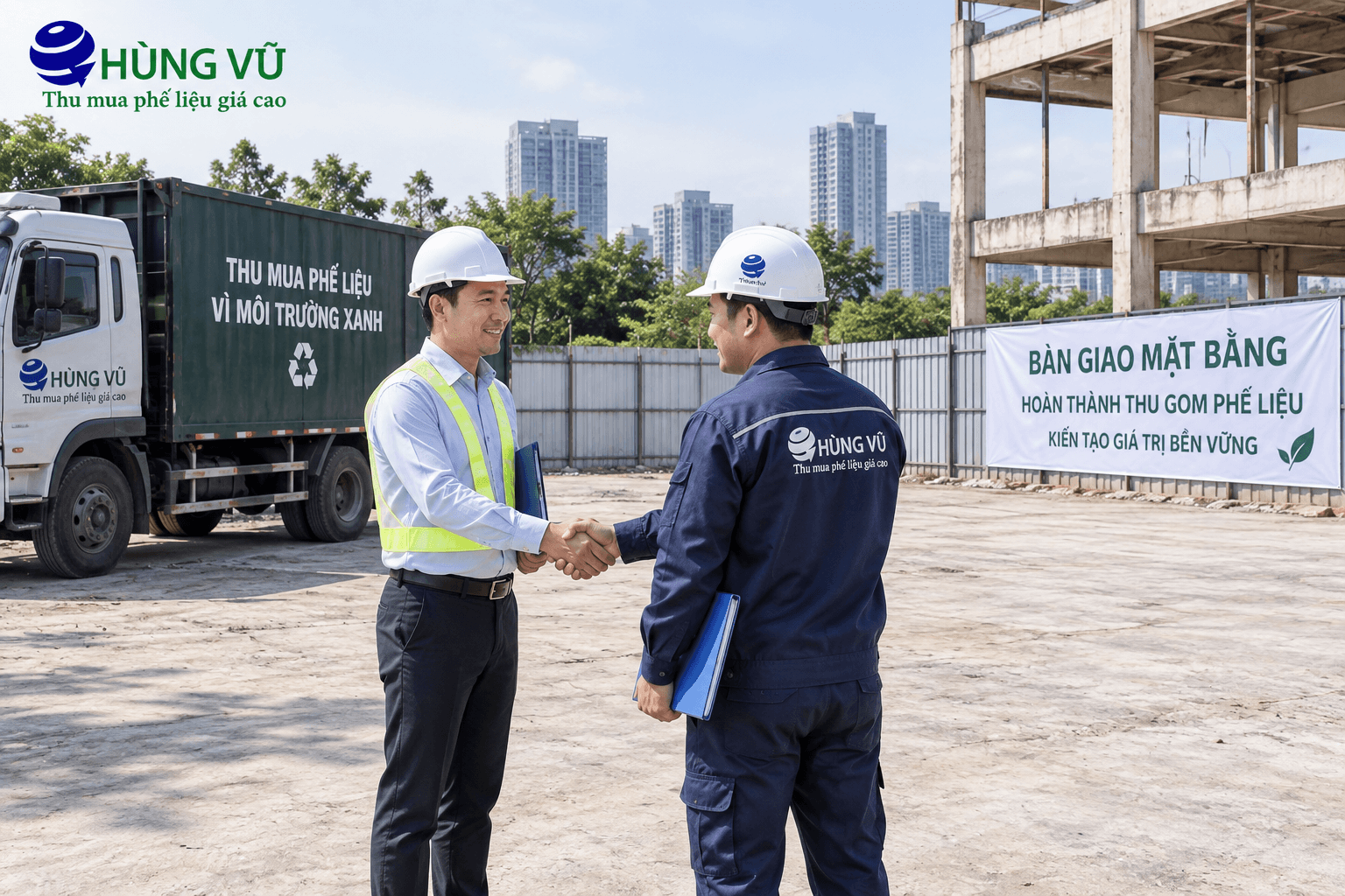 bàn giao mặt bằng sau khi thu gom phế liệu công trình
