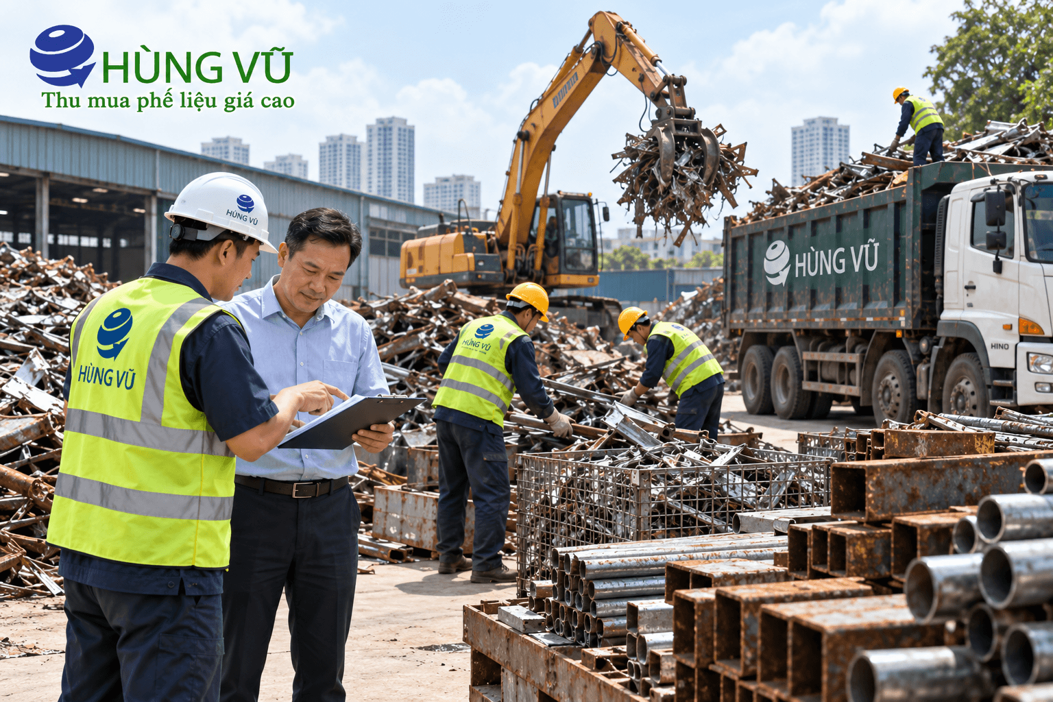 quy trình thu mua phế liệu chuyên nghiệp Hùng Vũ