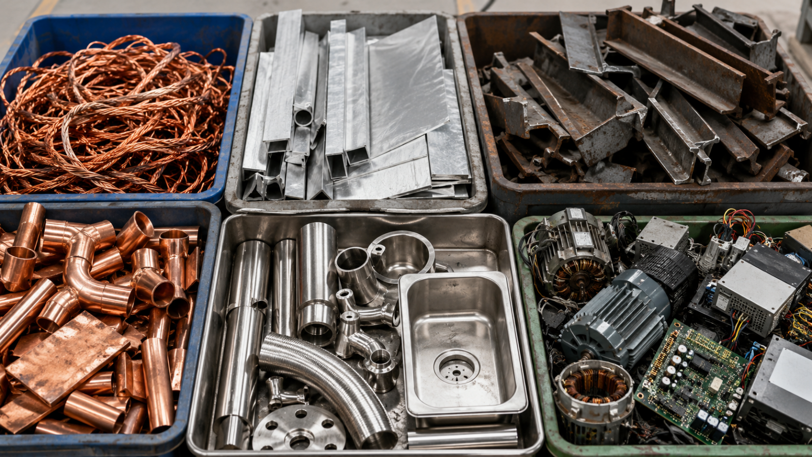 Đồng nhôm sắt inox và linh kiện được phân loại trước khi bán