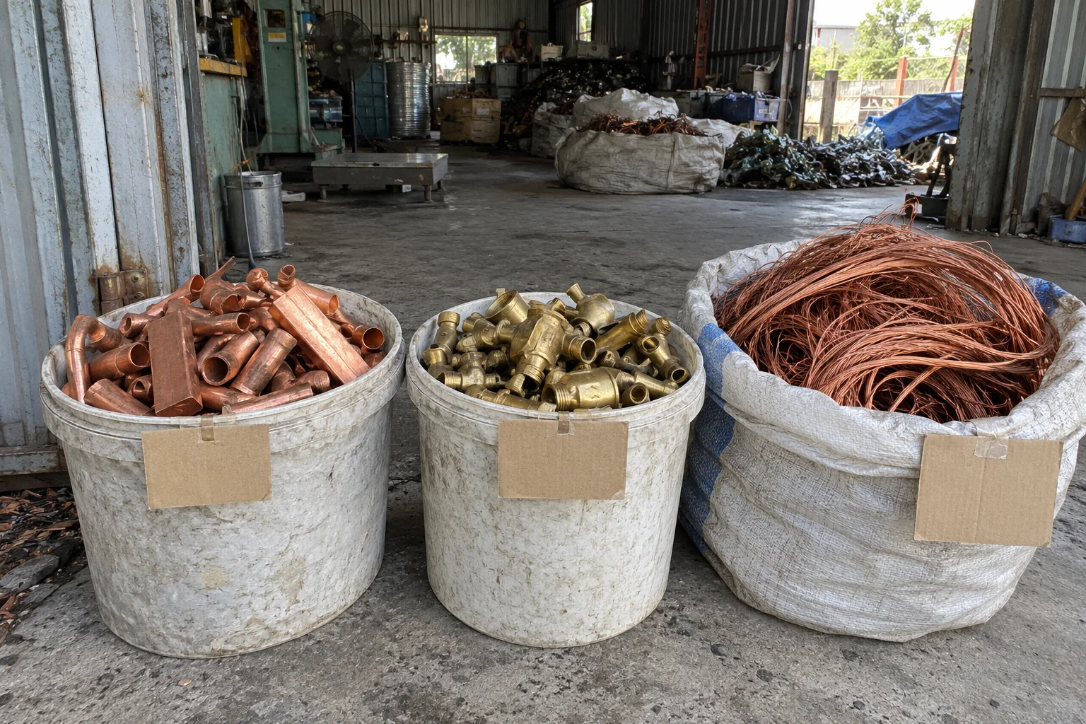 Ảnh minh họa: đồng phế liệu đóng bao riêng theo từng nhóm trước khi báo giá