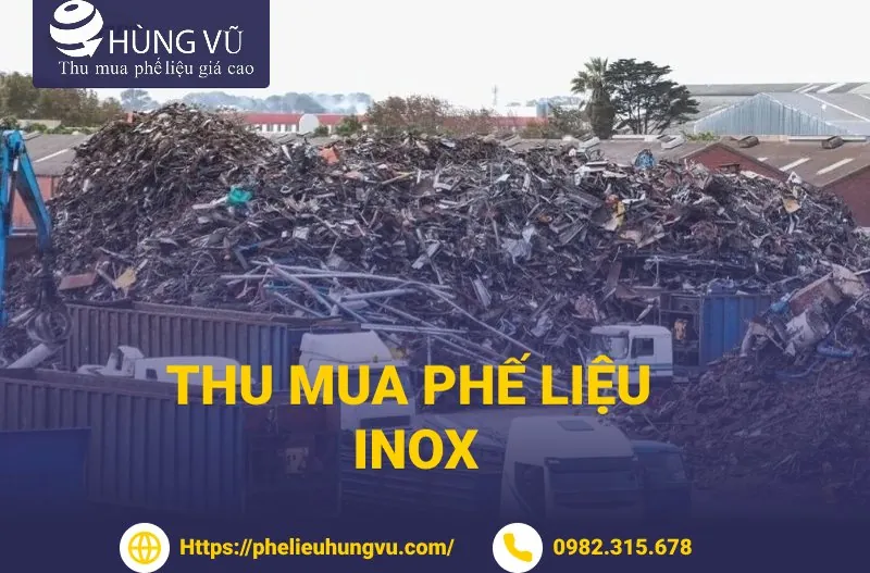 Bãi phế liệu inox, banner Thu mua phế liệu inox Hùng Vũ