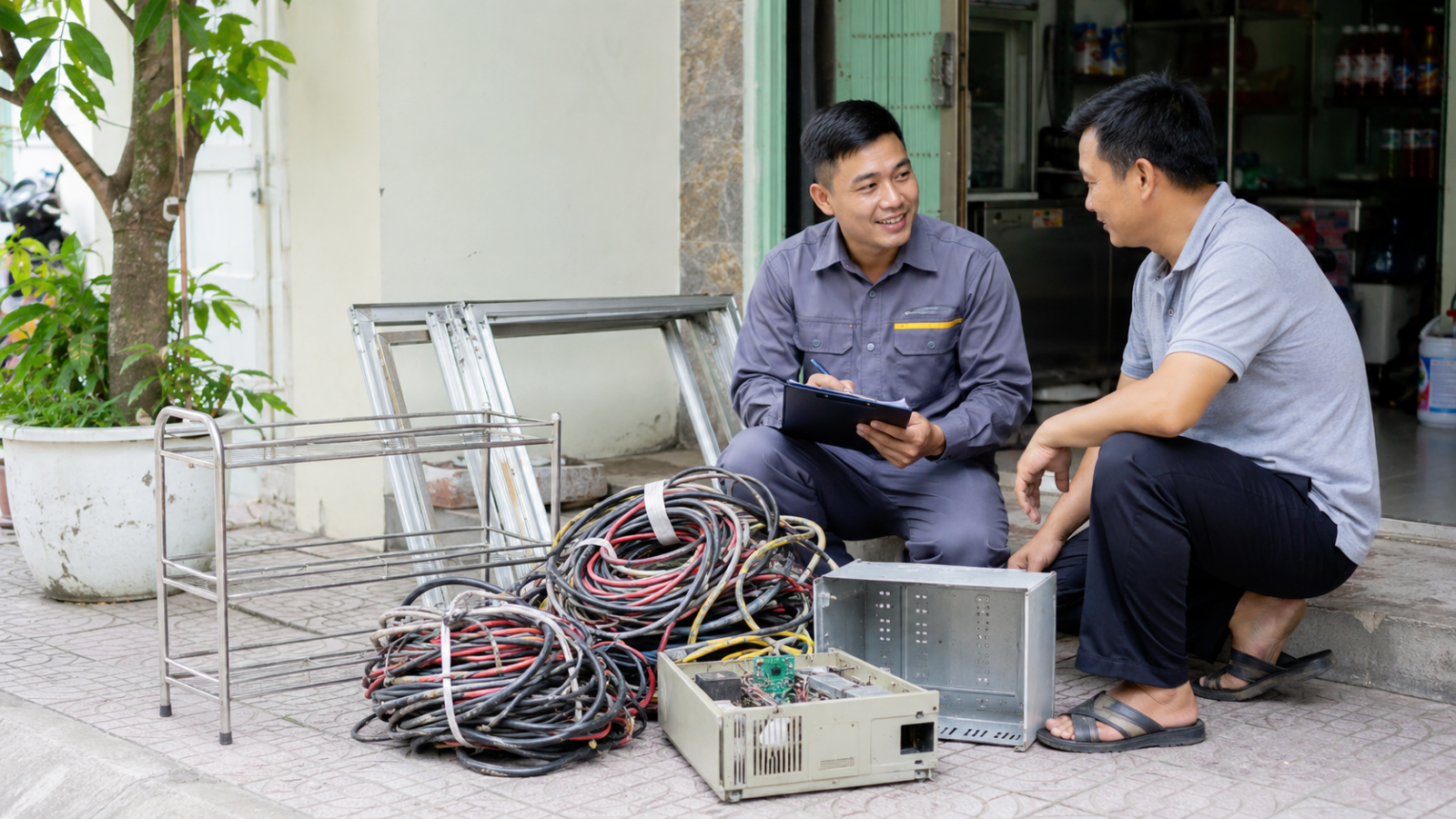 Lô phế liệu nhỏ được tập kết tại nhà trước khi thu gom